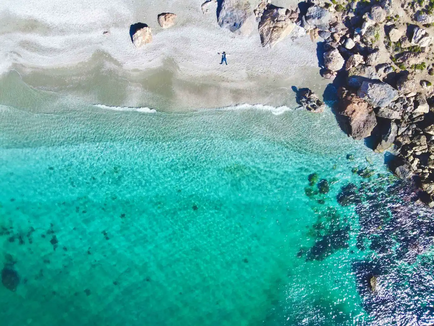 Aerial view of the Mediterranean coastline near Paphos, Cyprus