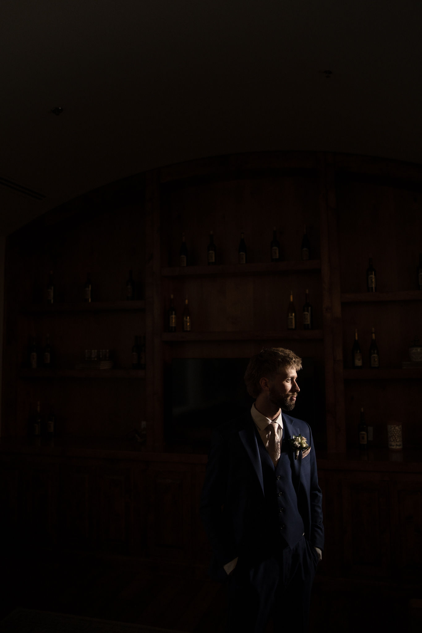 Girl with glasses look up