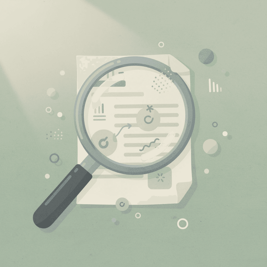 Magnifying glass examining settlement claims documents