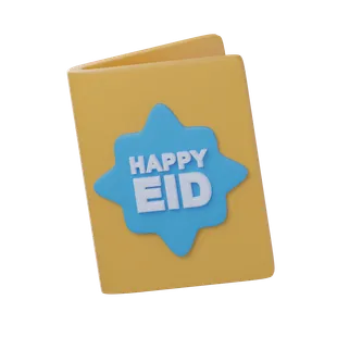 Free 3D happy Eid card icon for Ramadan