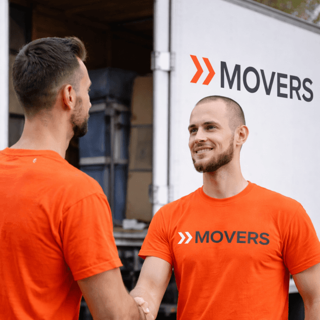 Movers handshake. Framer Templates by Aureus.design, Rehan Raihan, doradsn.