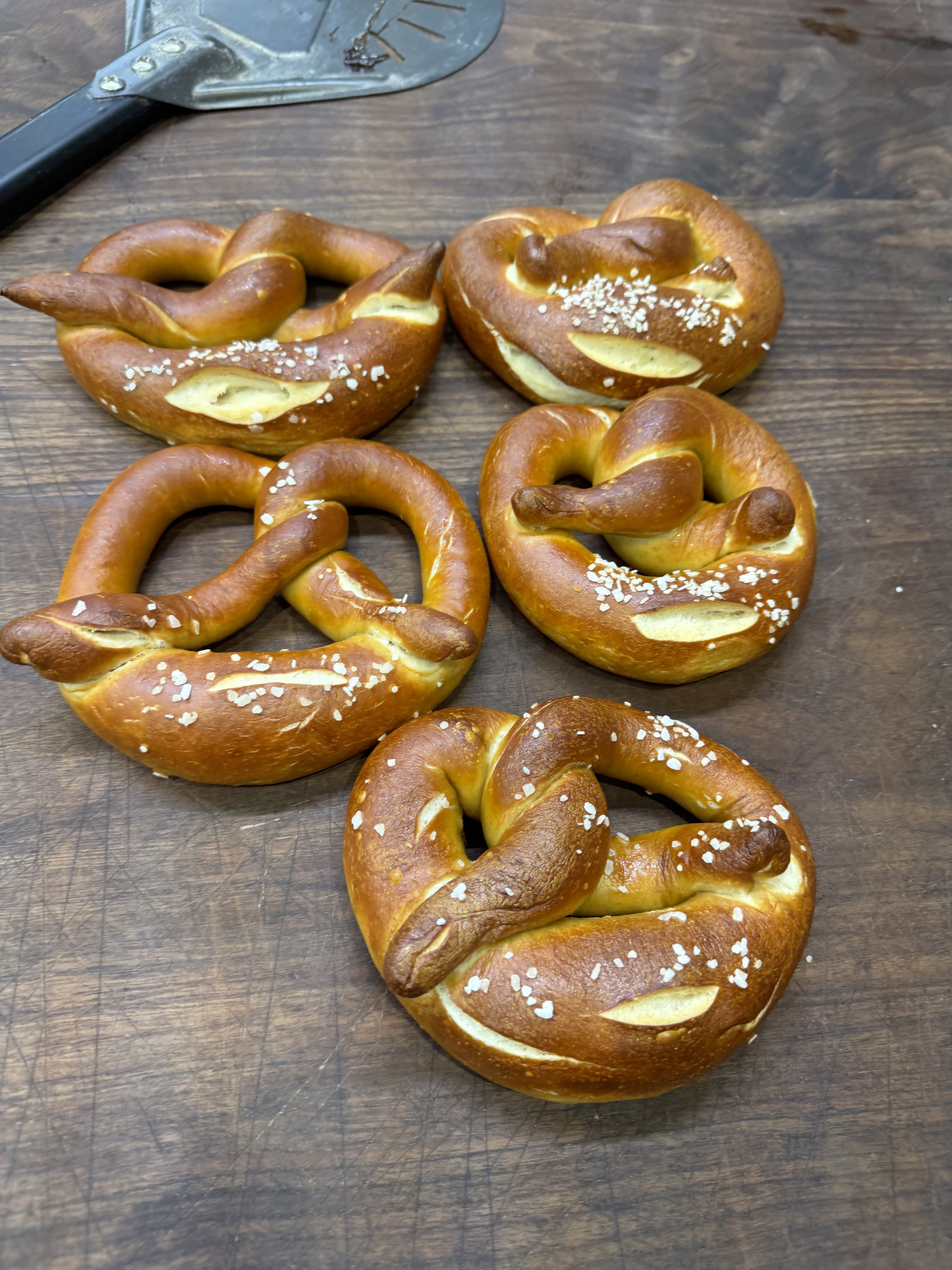 sourodugh pretzels on wooden countertop