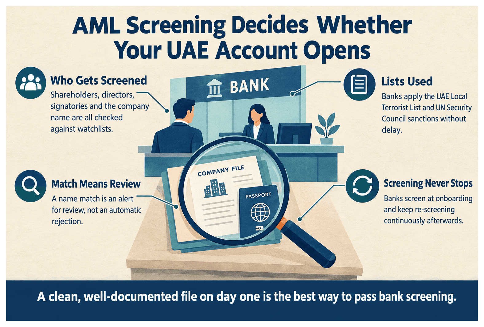 Infographic: What Is AML Screening and How UAE Banks Apply It to New Accounts