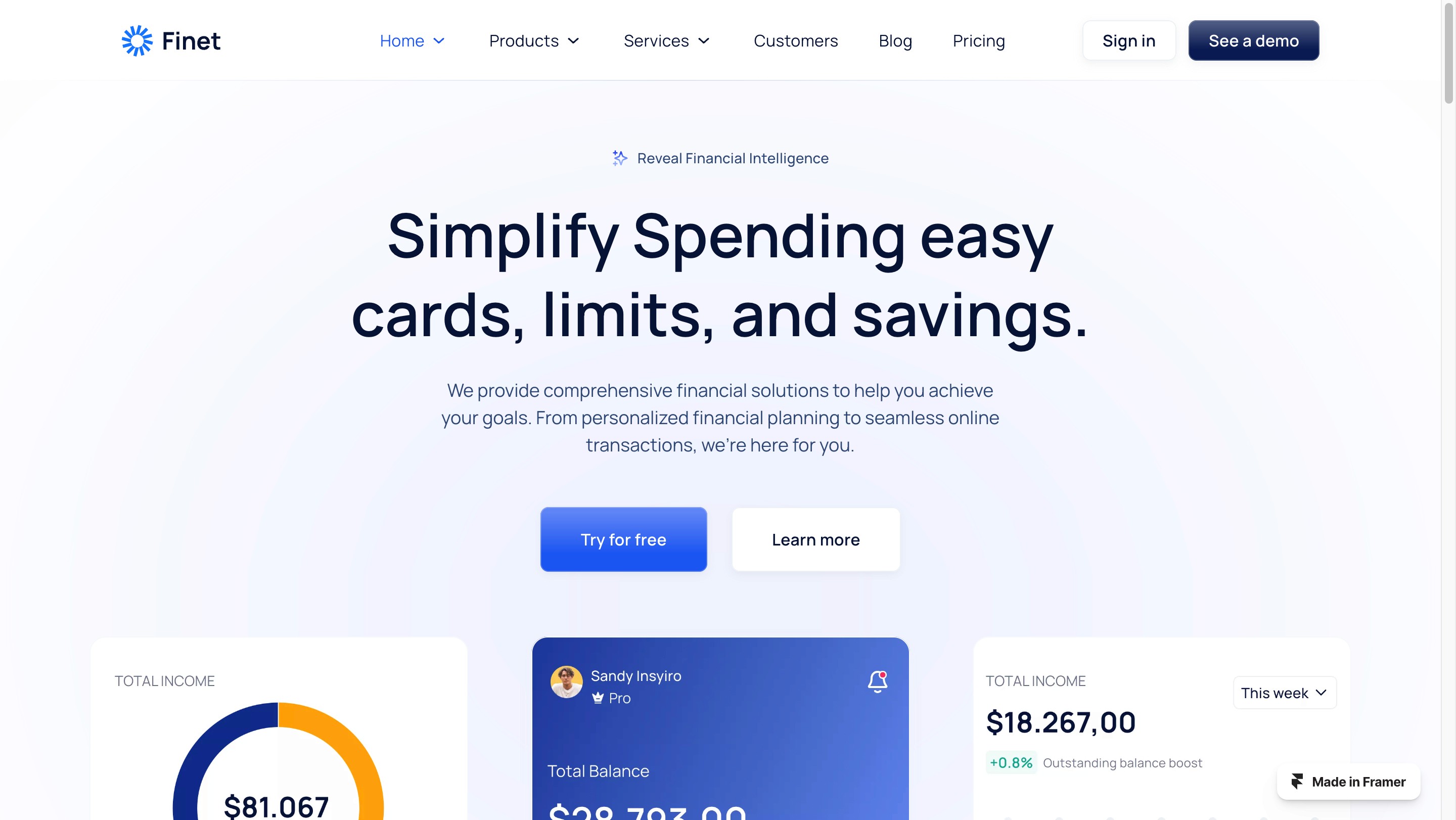 Finet - Financial business website template