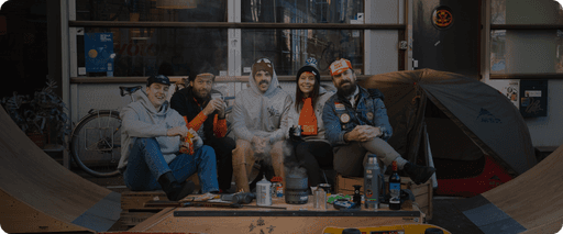 A group photo gathered on a bench