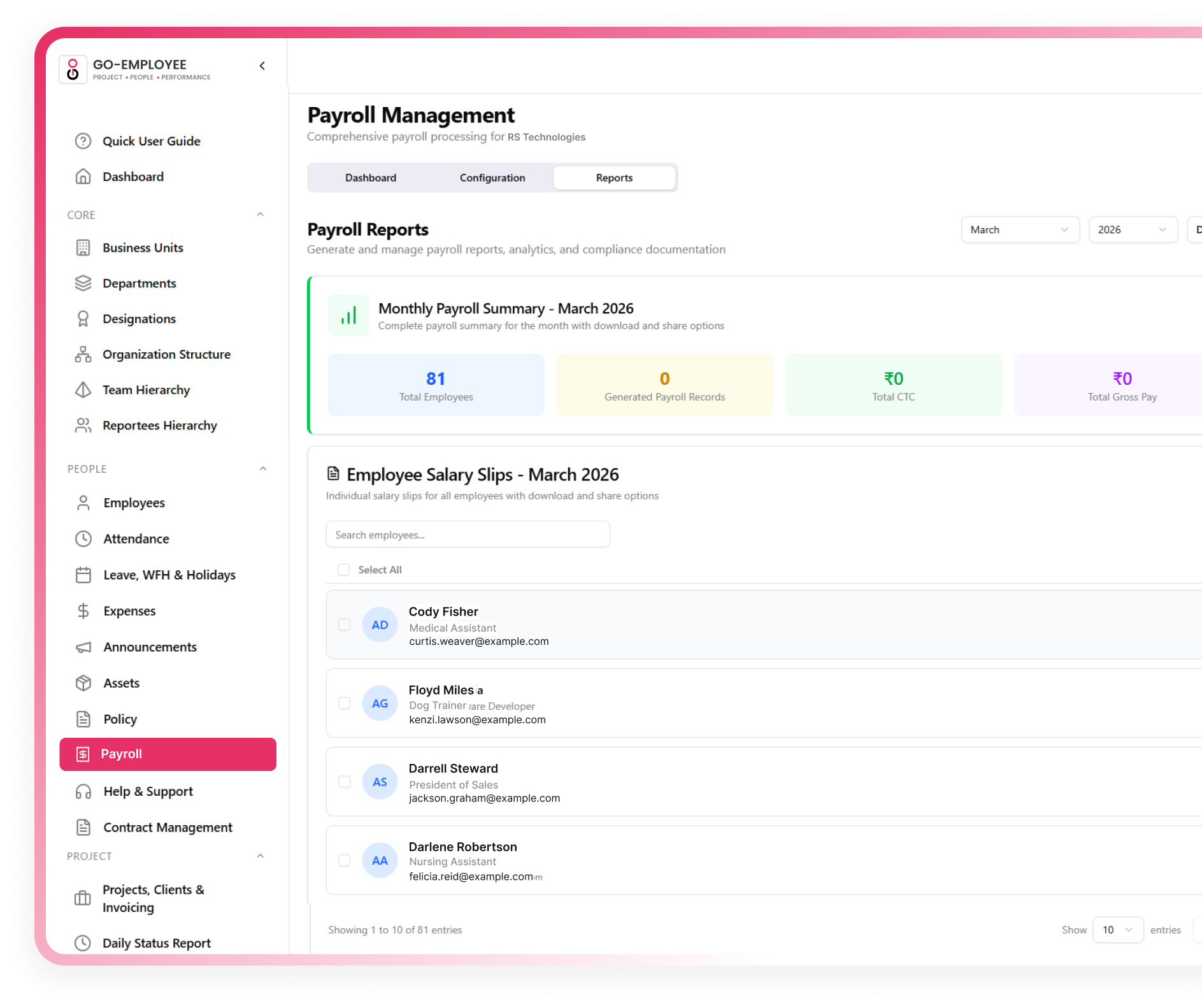 Employee Management Dashboard
