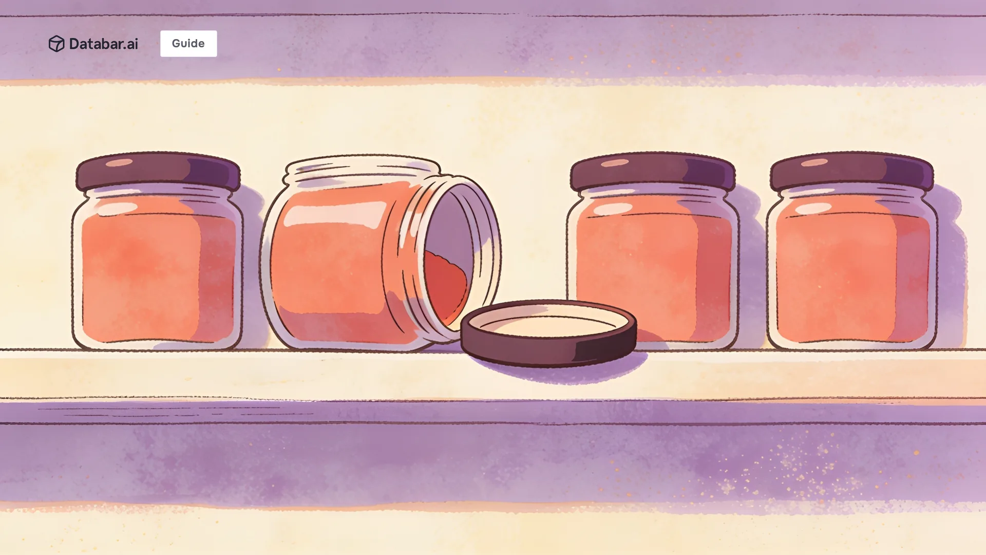 Illustration of four identical sealed jars with one opened and its lid set beside it — 4 Questions RevOps Must Ask About Data Enrichment