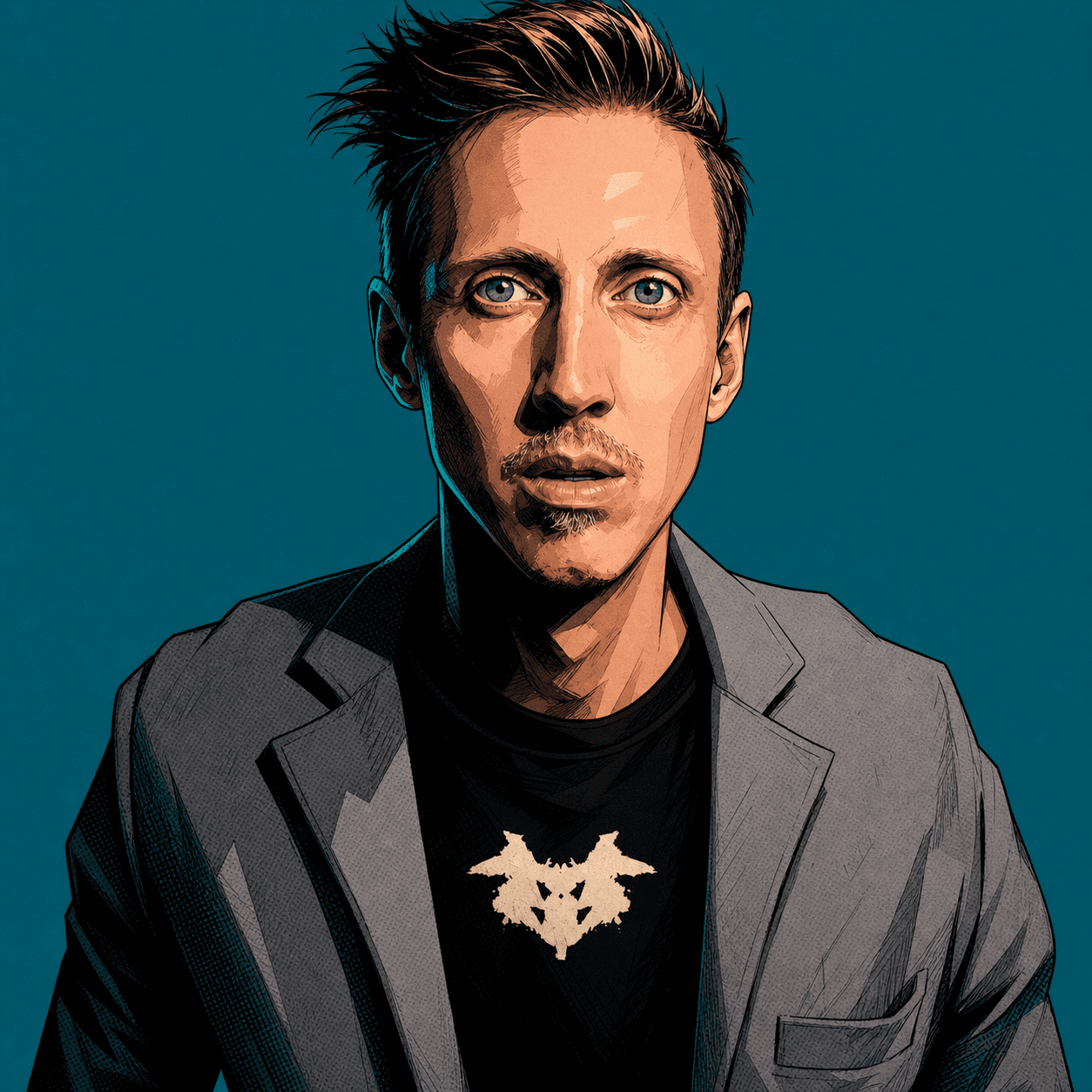 Damien, drawn in the house style