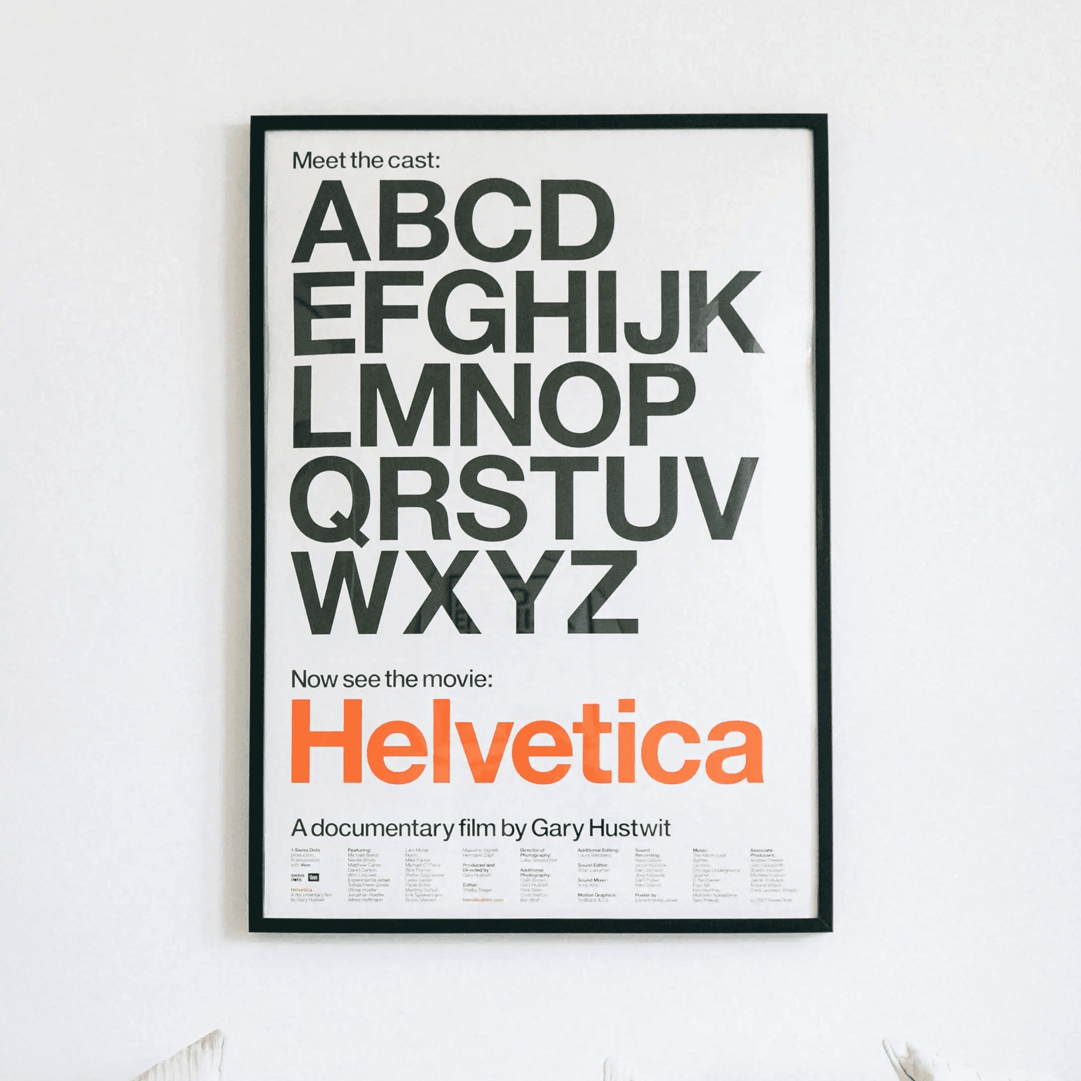 A frame with Helvetica Alphabet