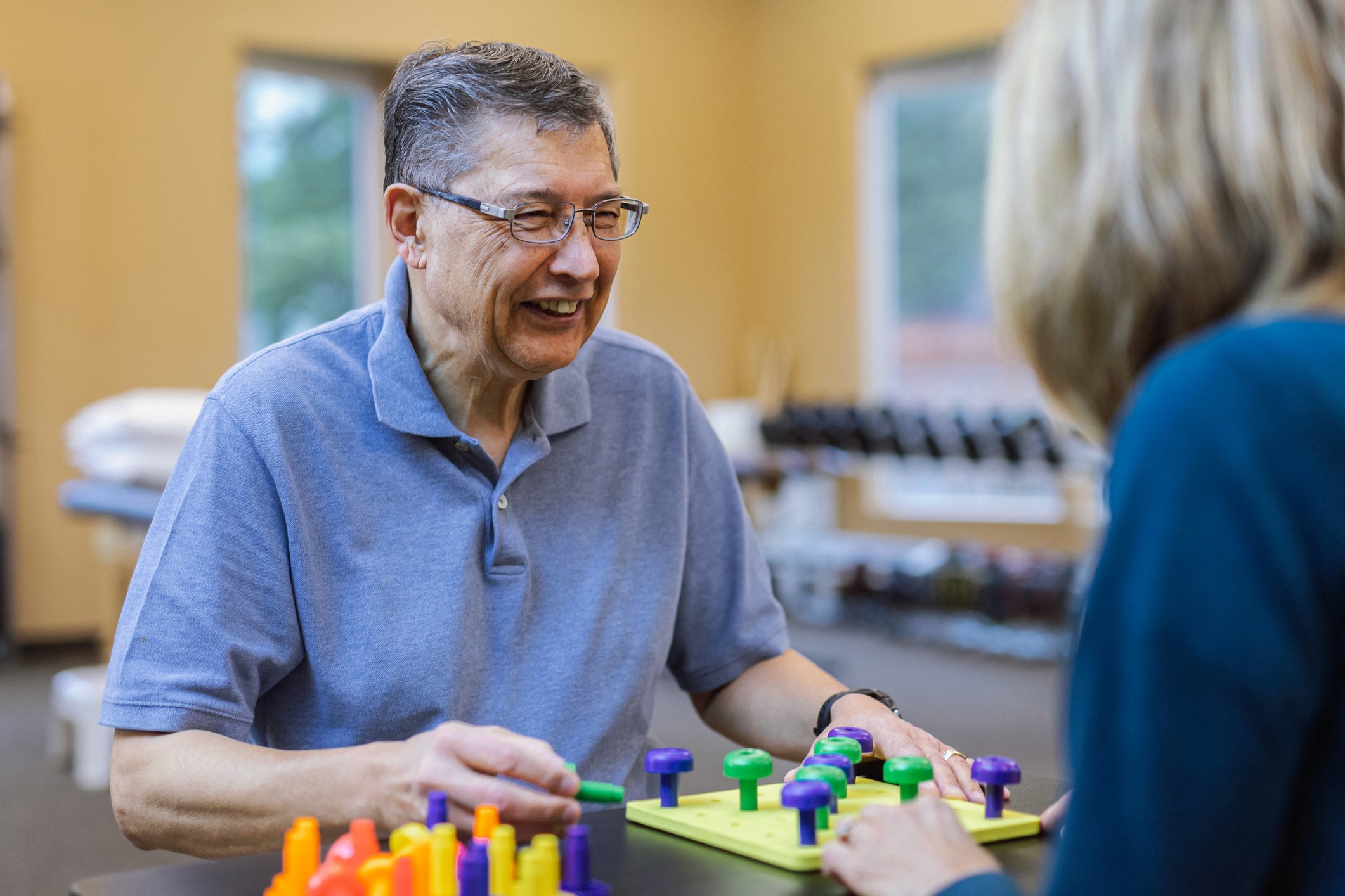 Occupational therapy helps seniors regain independence.