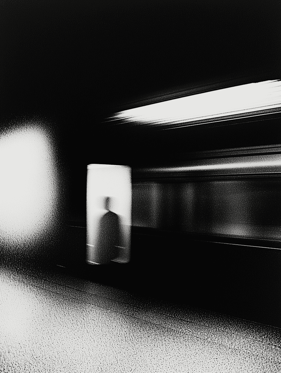 Photo of a silhouette man with a blur effect