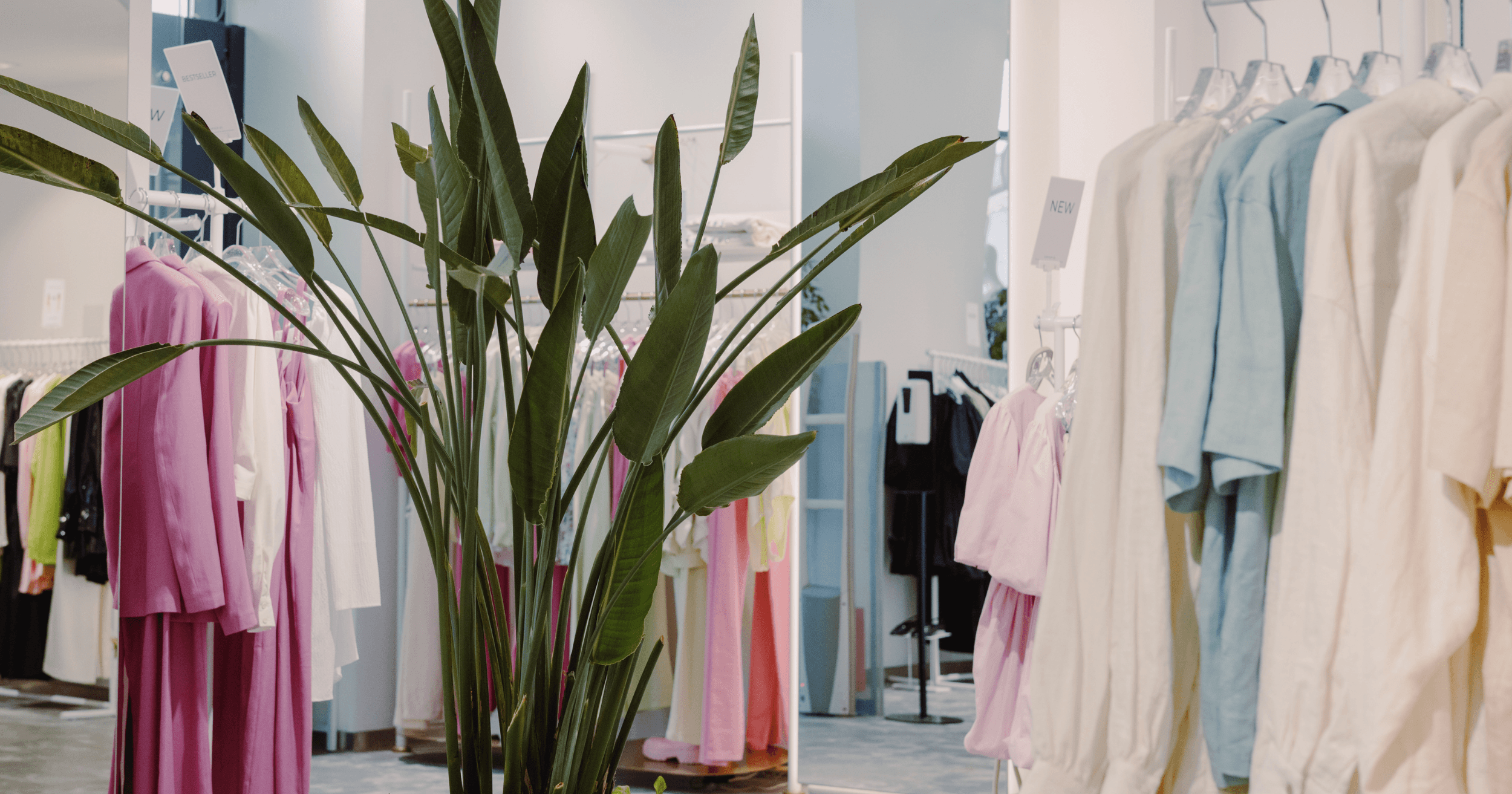 Racks of clothes at a retail store in Malaysia