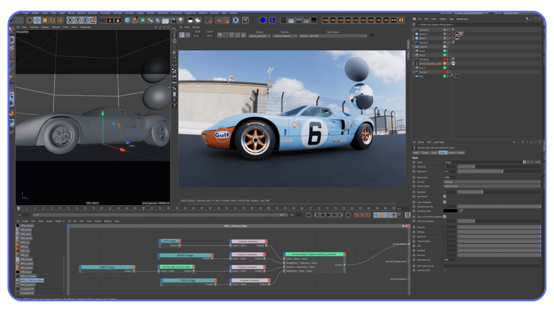 Arnold render in Blender with natural light behavior, soft shadows, and realistic surface detail