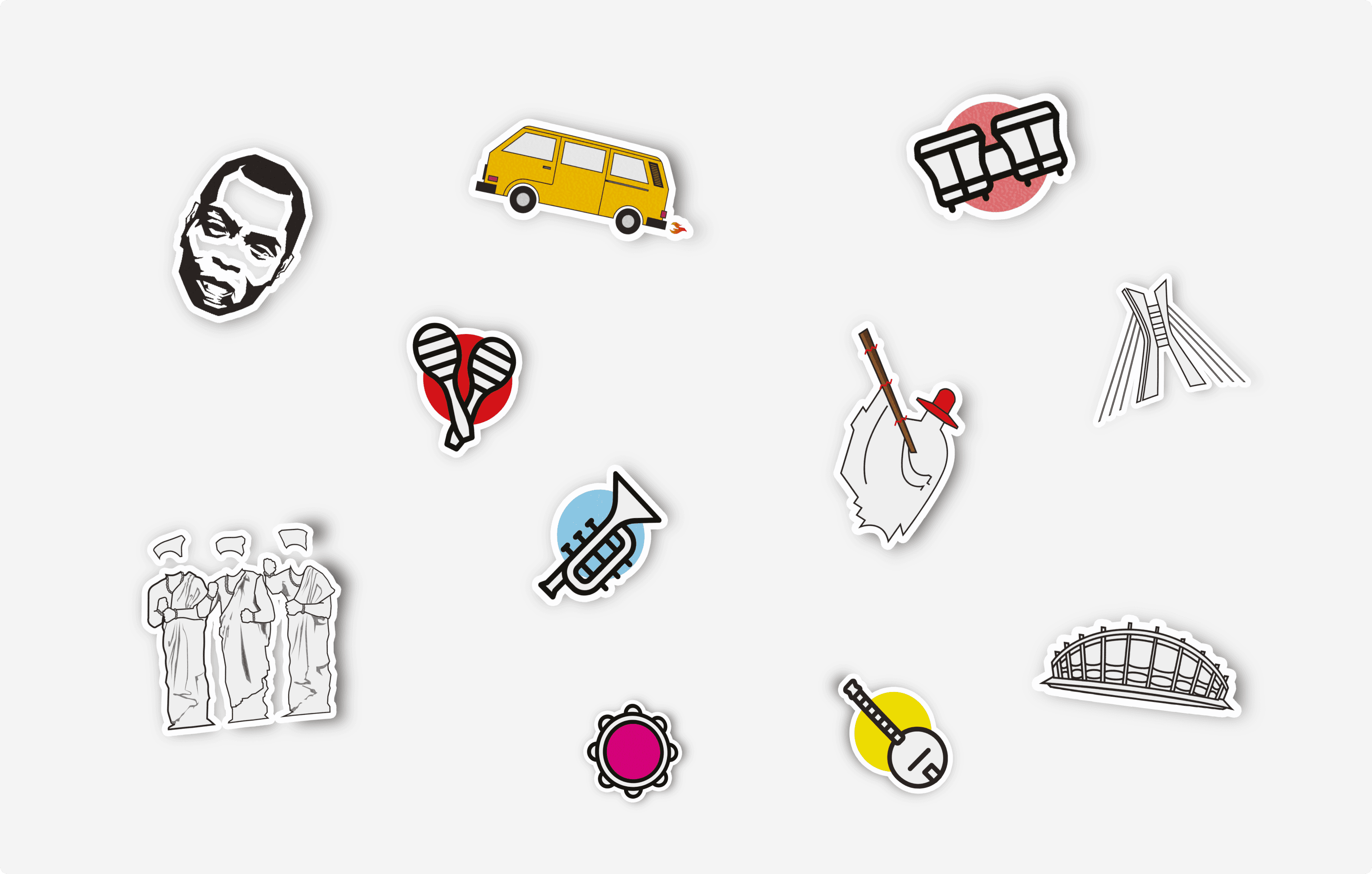 Various sticker printed for customers