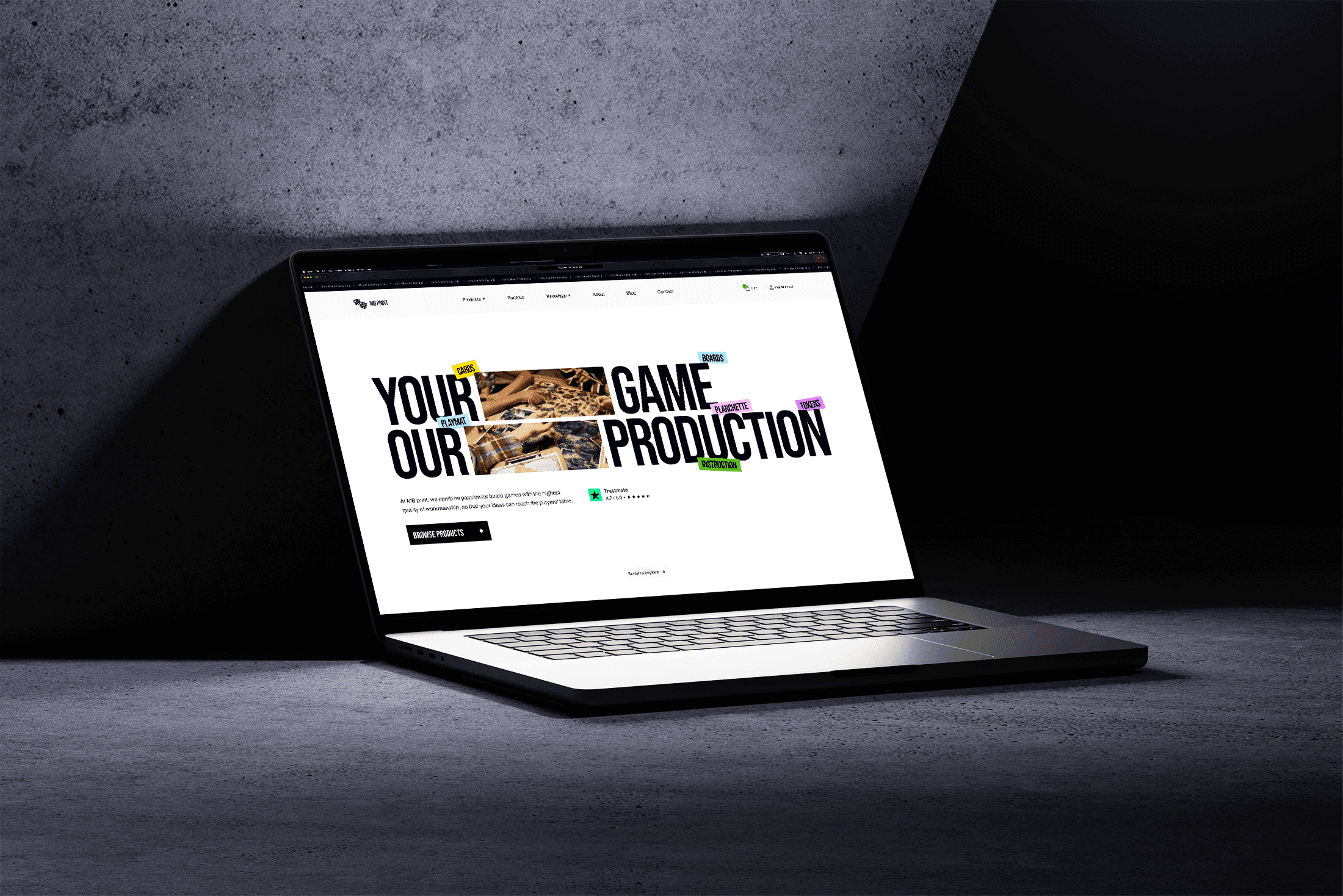 Mockup. Laptop show Insys VT website