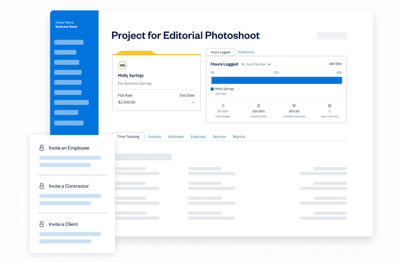 Freshbooks project management features