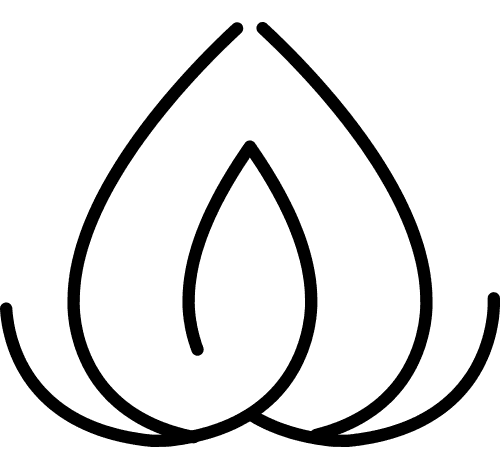 Icône flamme symbole de pratique et énergie yoga