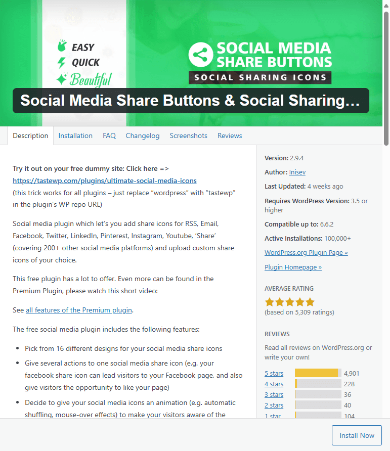 social media share buttons