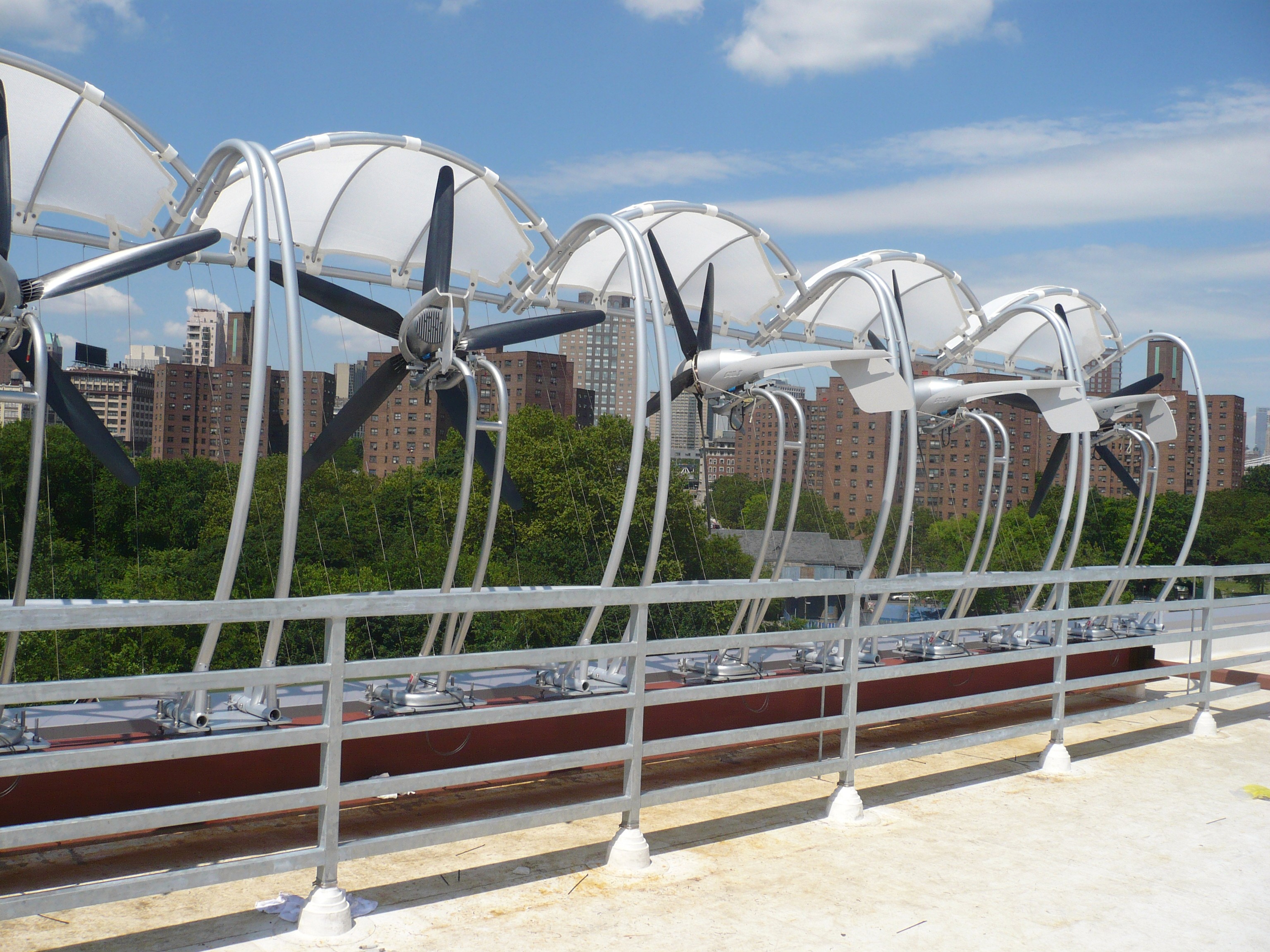 Photo of the wind turbines at Brooklyn Navy Yard, of Brooklyn, NY.