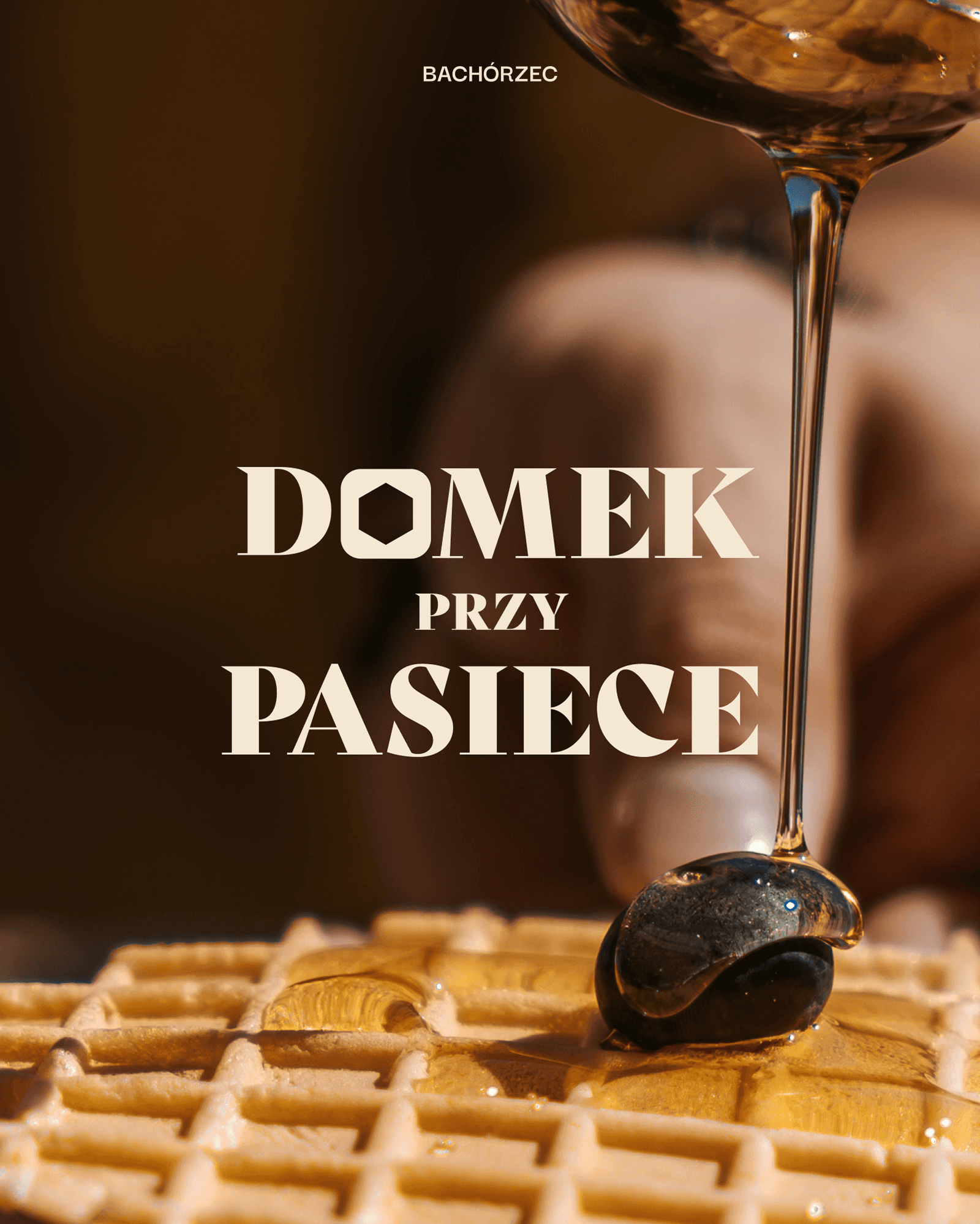 Logo and a photo of flowing honey