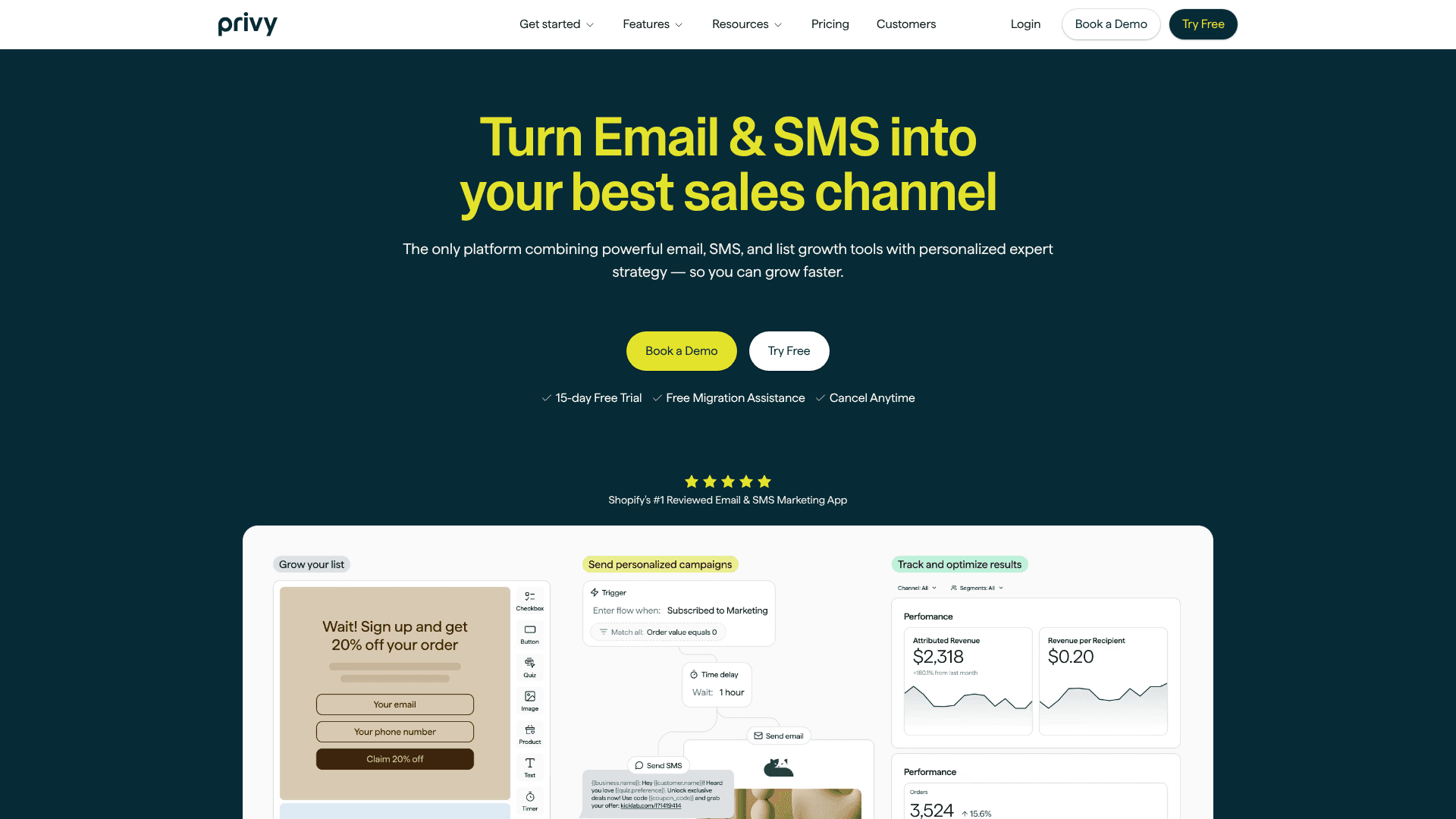 Privy homepage screenshot