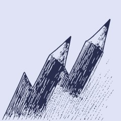 Portada de Priorizar la continuidad del proceso educativo, apunte de política pública de IdeaPaís, mostrando una ilustración con figuras de lápices cuyas puntas apuntan hacia arriba en diagonal.