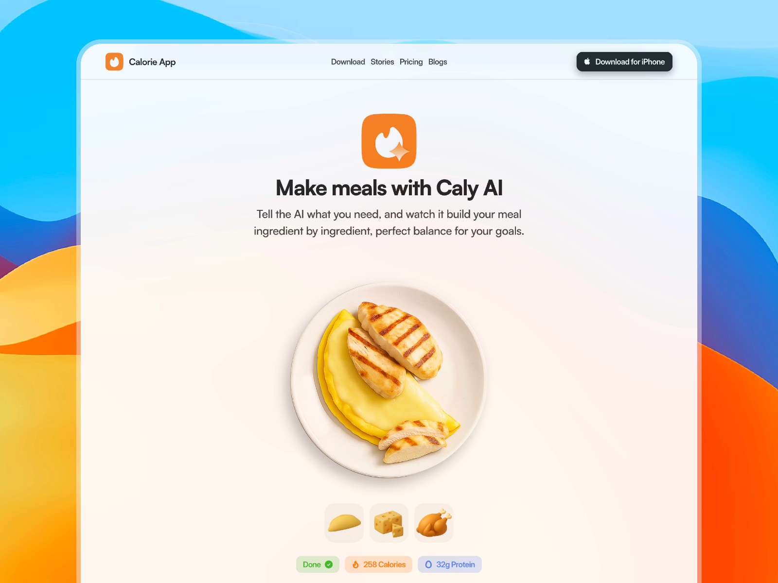 Calories — 专业动效 AI 产品官网设计灵感