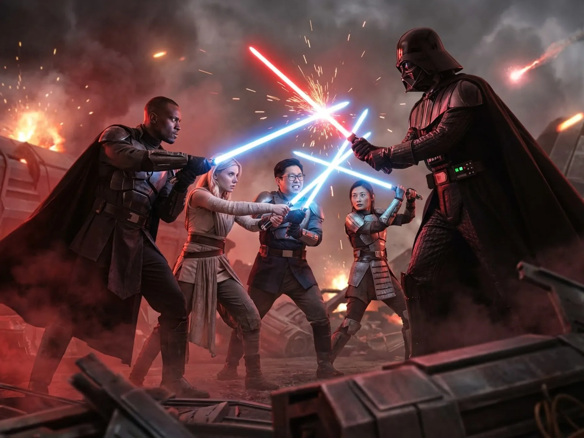 Transformation IA thème sabre laser - PhotoBooth AI