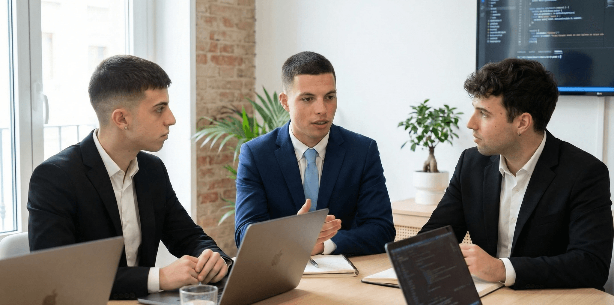 Equipo trabajando con IA