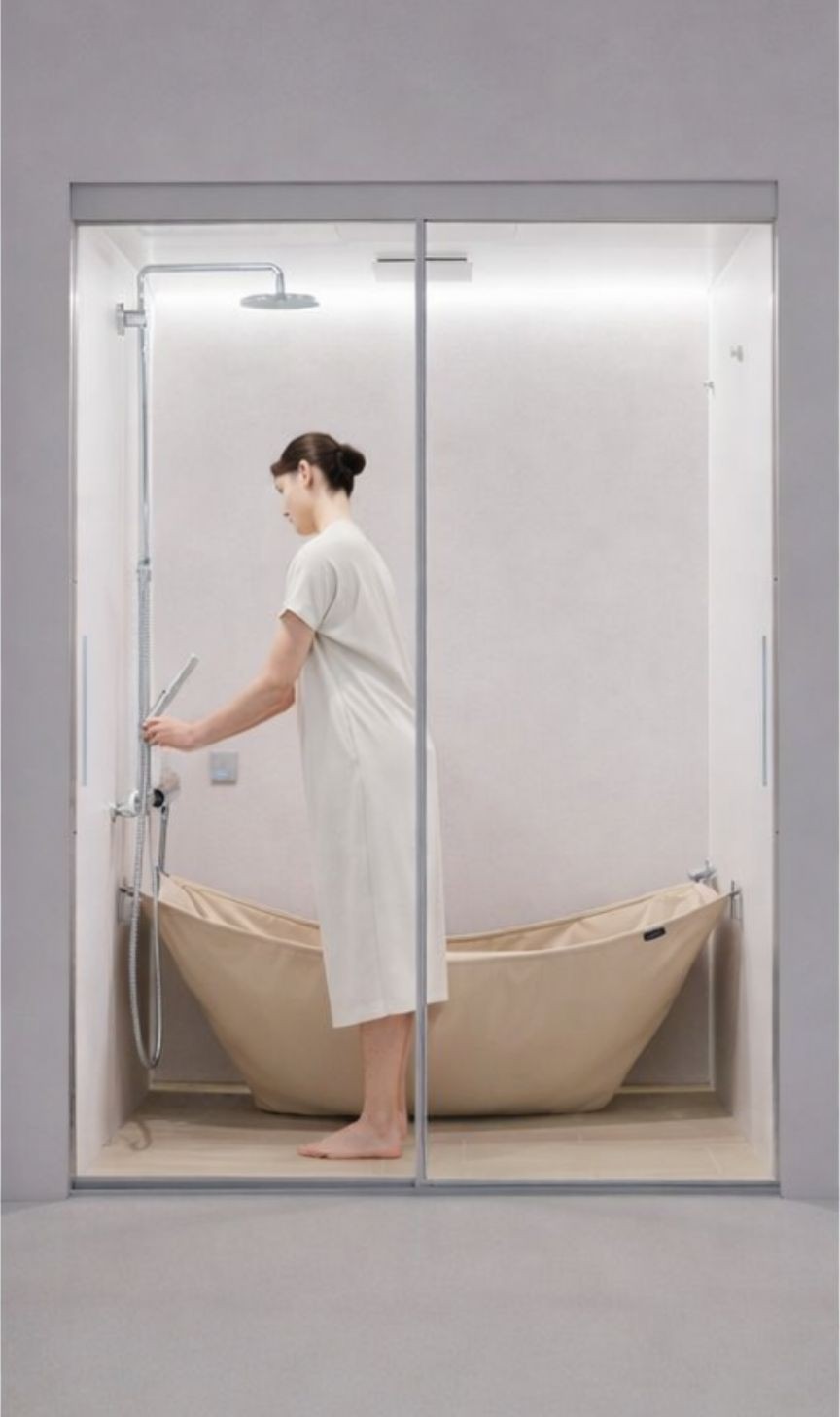 Beautiful woman washing her face