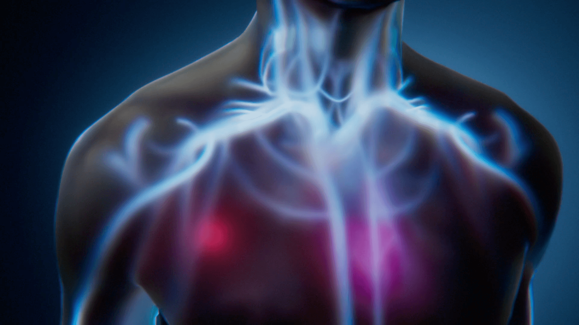 Split-screen visualization of the cancer cells and molecular close-up of the therapy entering these cells