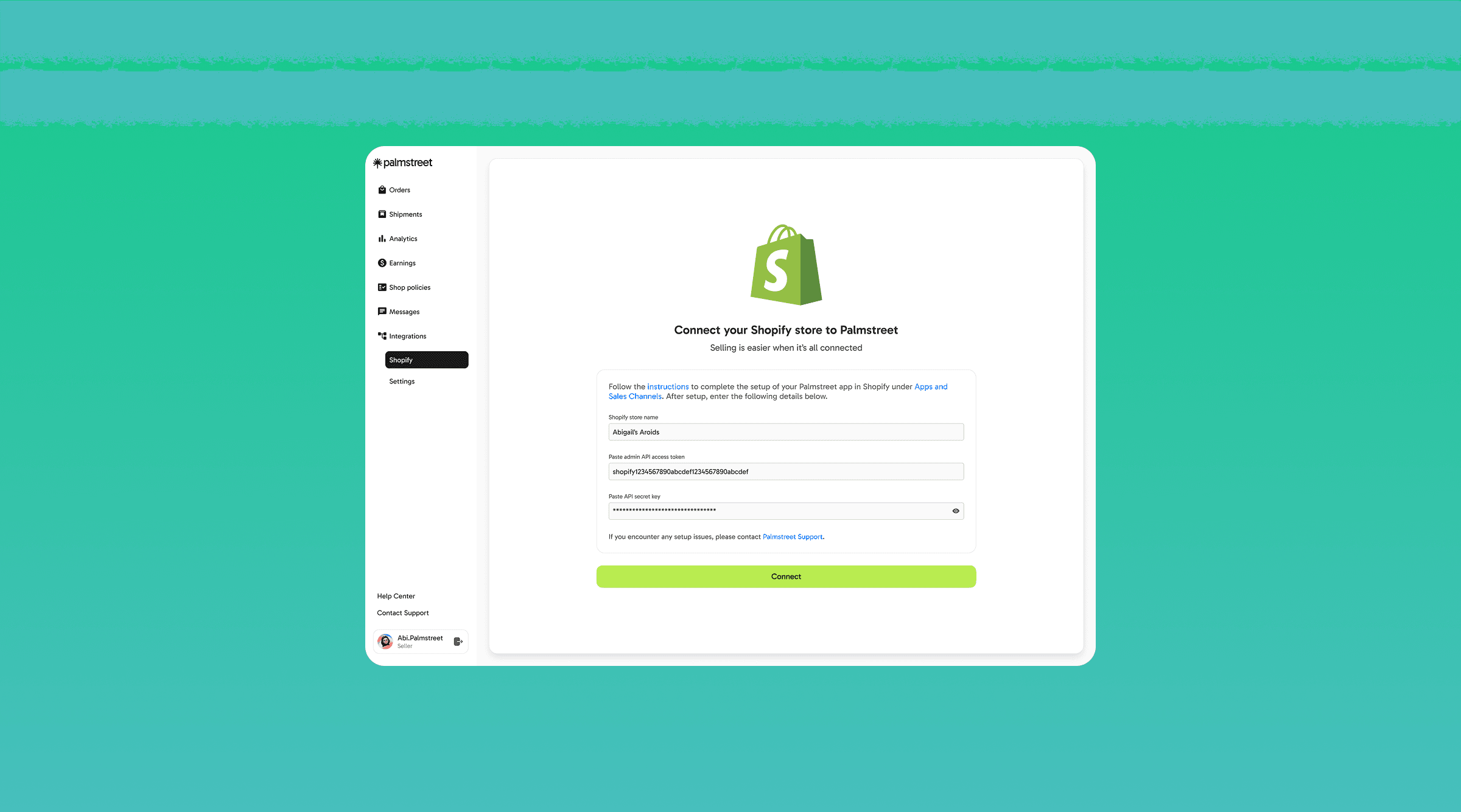 Two screens from a fictional AI mobile app on an orange gradient background