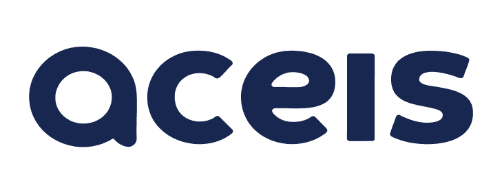 Logo Aceis texto en minusculas color azul oscuro