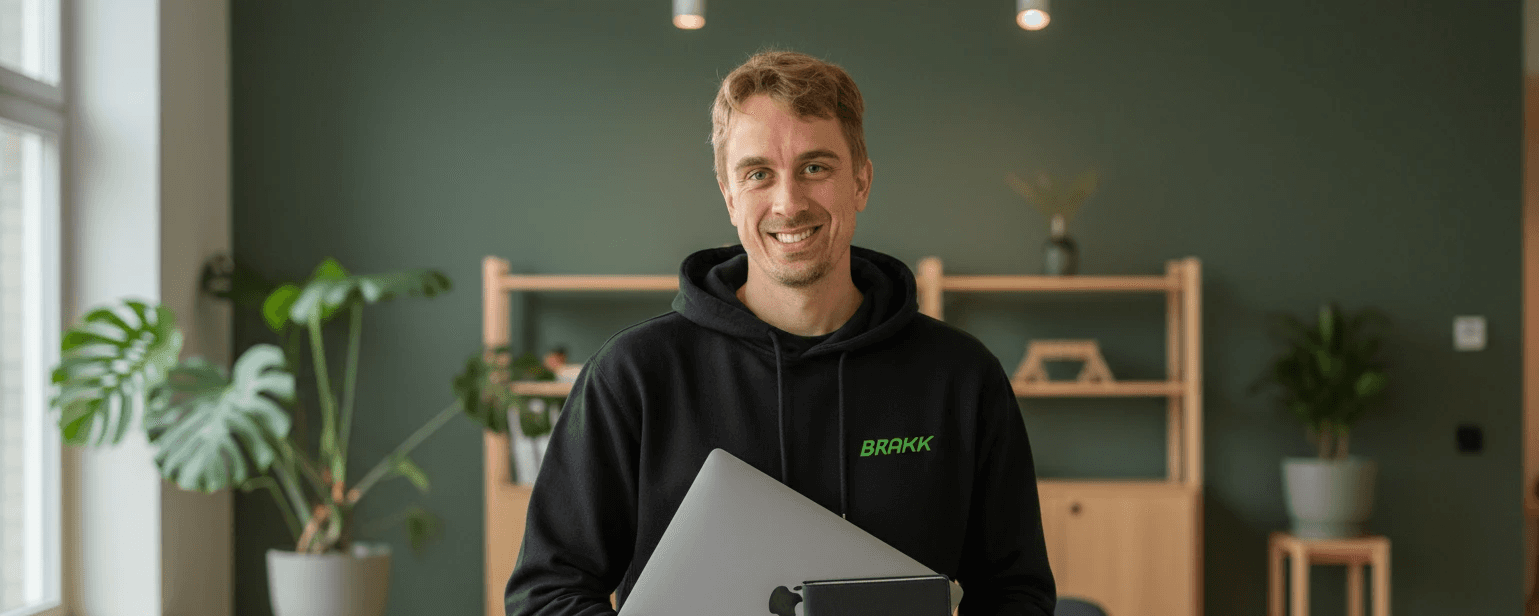 Martin Alternes fra Brakk er usedvanlig trivelig der han står og ser dypt inn i kameraet, som faktisk ikke er et kamera i det hele tatt