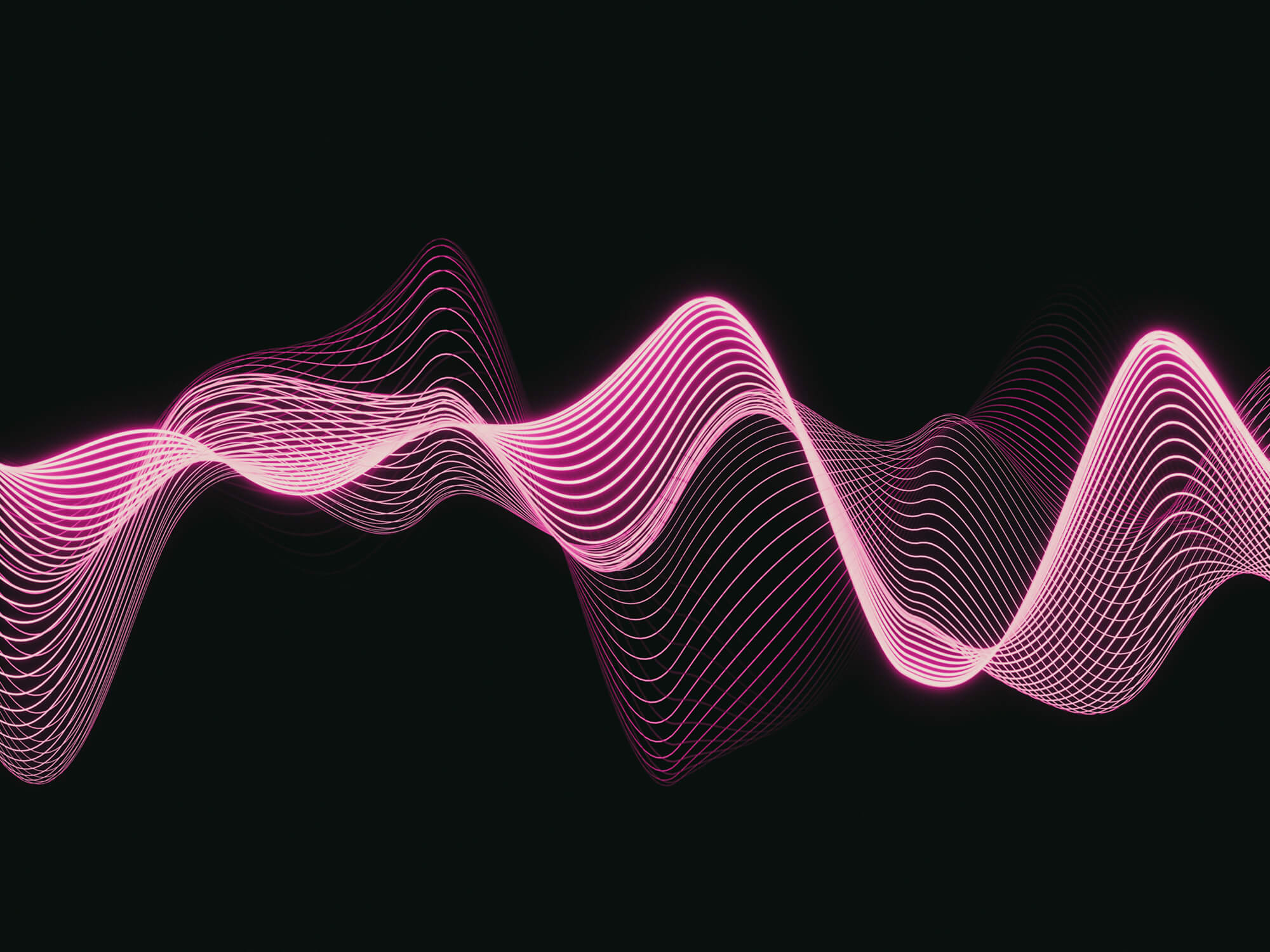 Pink flowing wave lines on a dark background, forming a continuous abstract pattern.