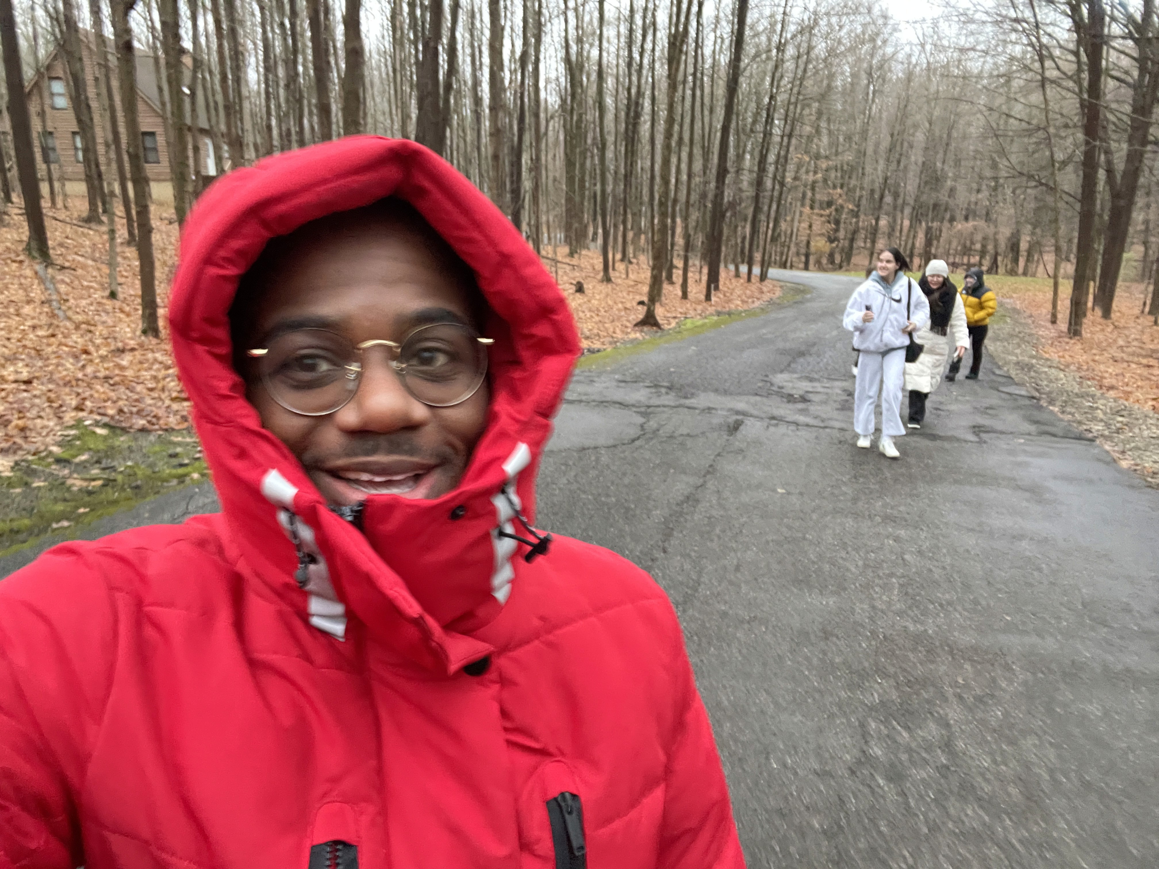 A photo of Aman and friends in Michigan.