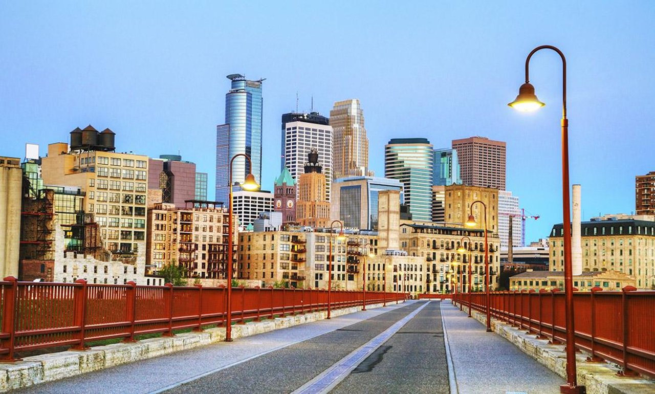 Minneapolis skyline from Stone Arch Bridge