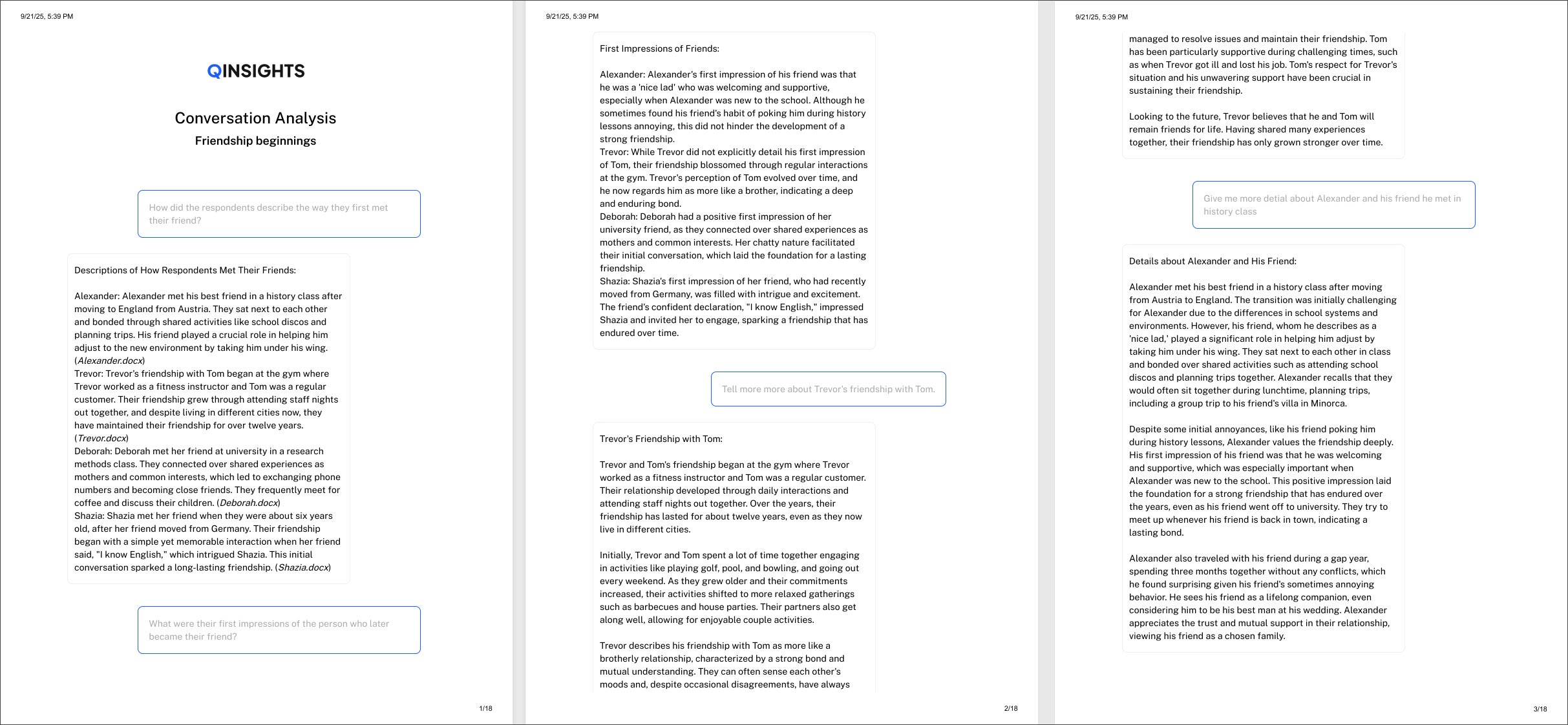 AI Human Researcher Dialog in QInsights