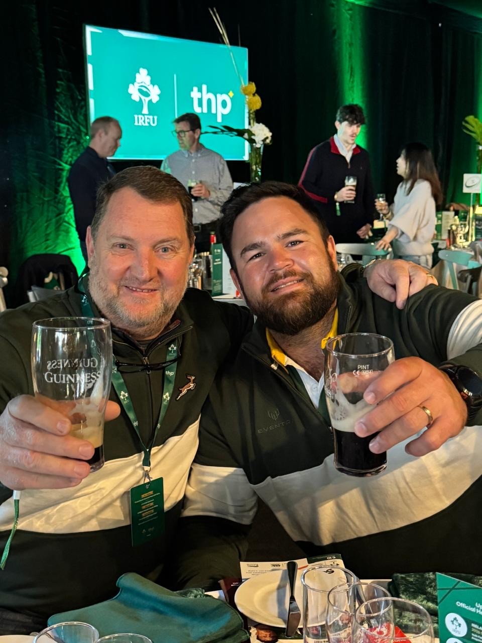 Image of eben etzebeth on stage at an eventra group event