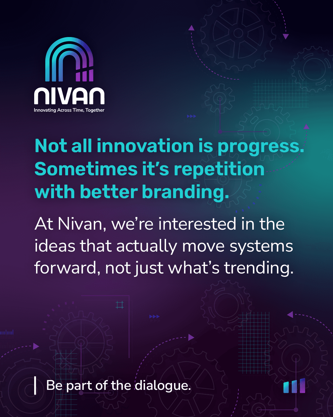 8 variations of nivan logos that includes stacked, horizontal, color, and reverse logos