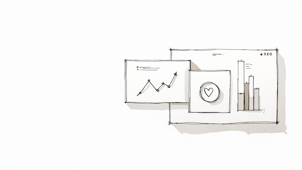 A dashboard showing various marketing metrics and charts, illustrating the process of tracking competitor data.