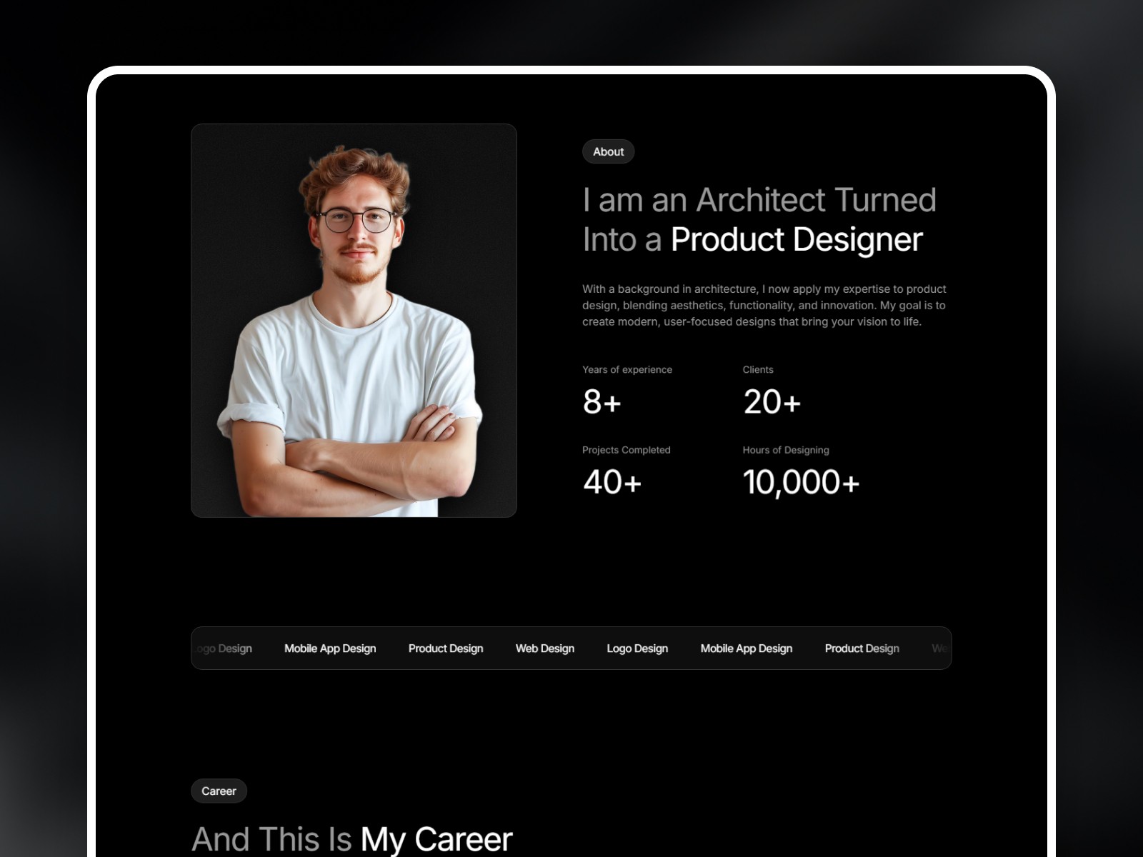 Proxio website template about section