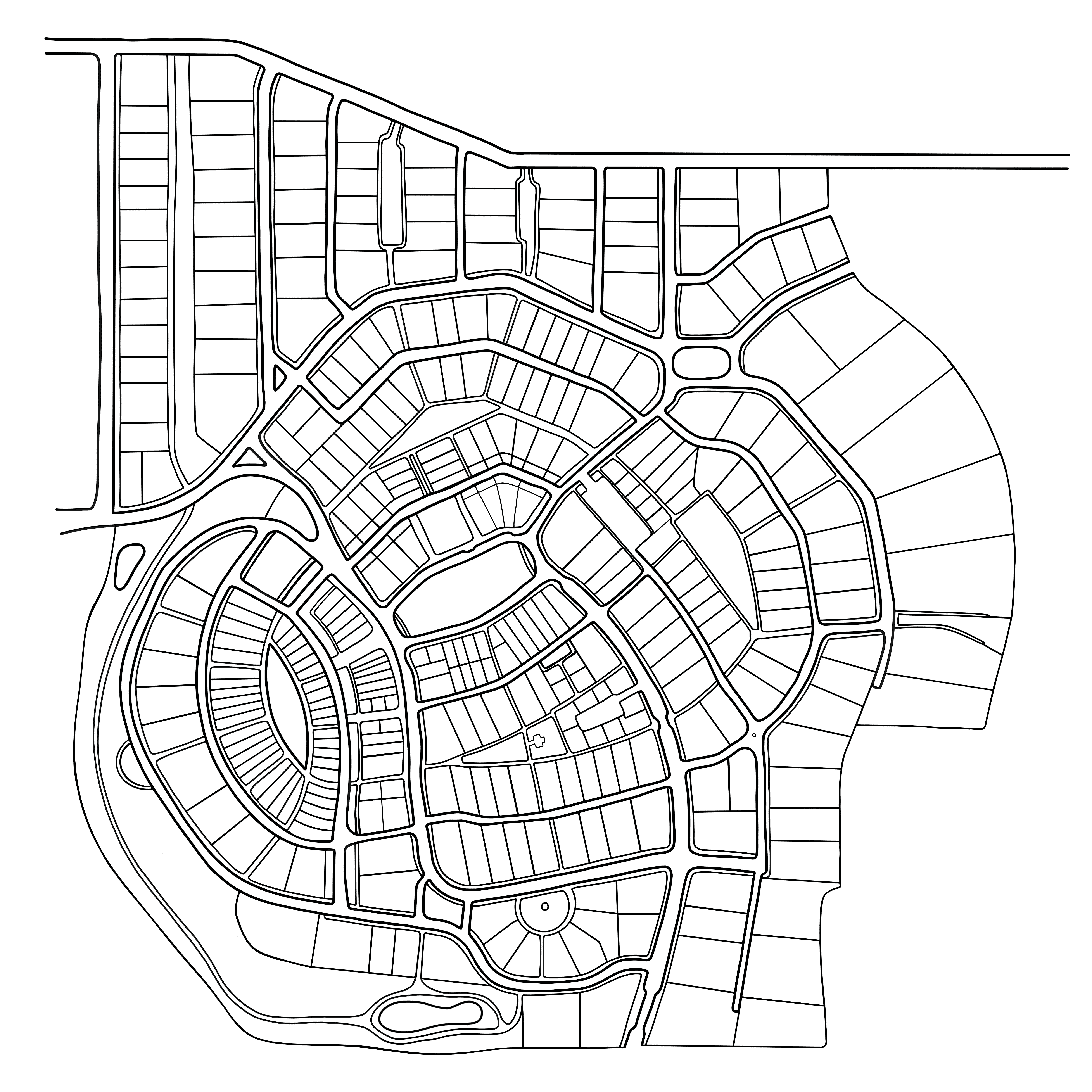 Sketch of walking paths and trails throughout Woodbury.