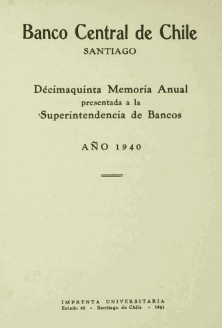 Banco Central de Chile. Memoria Anual 1940