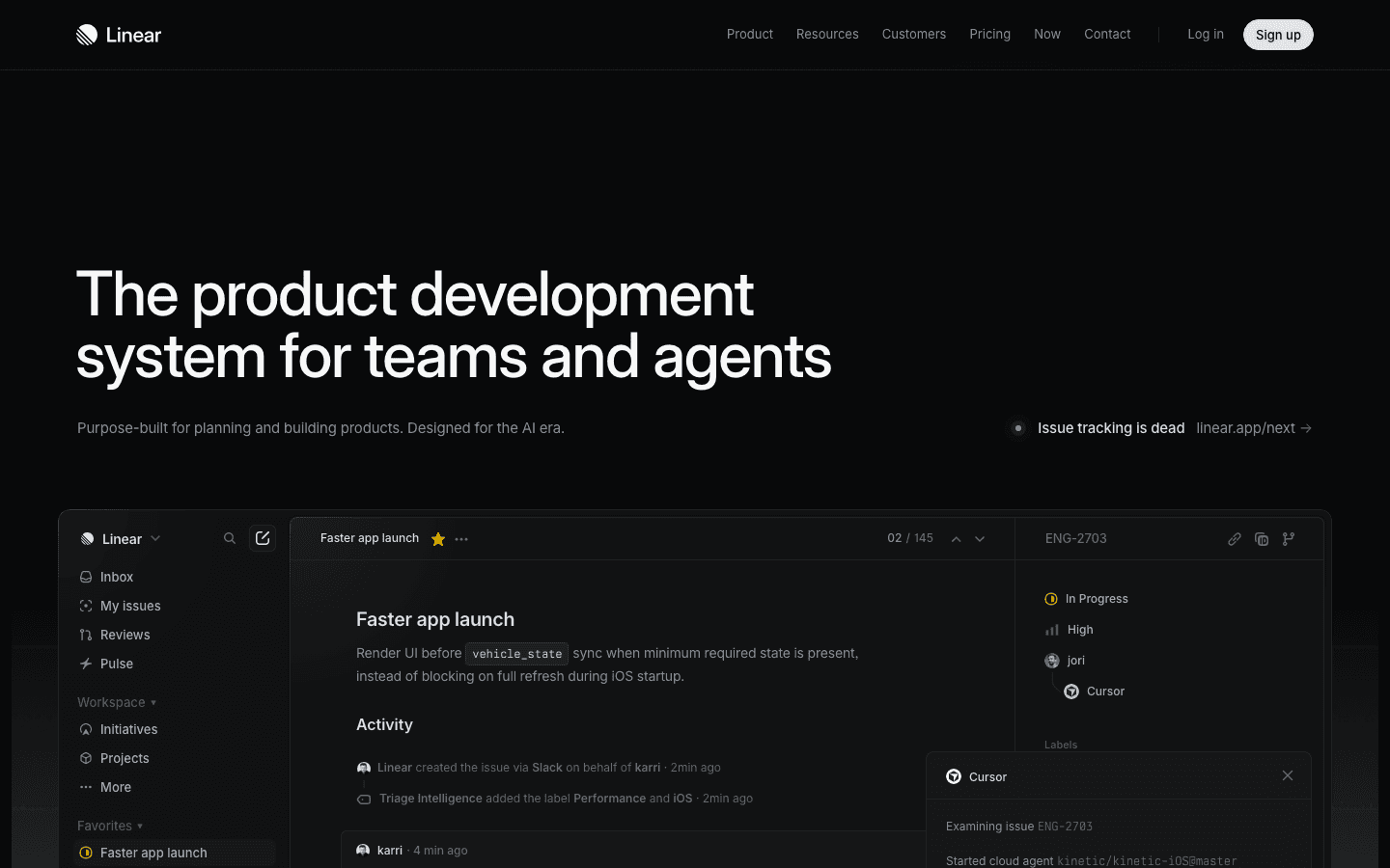 Linear website screenshot