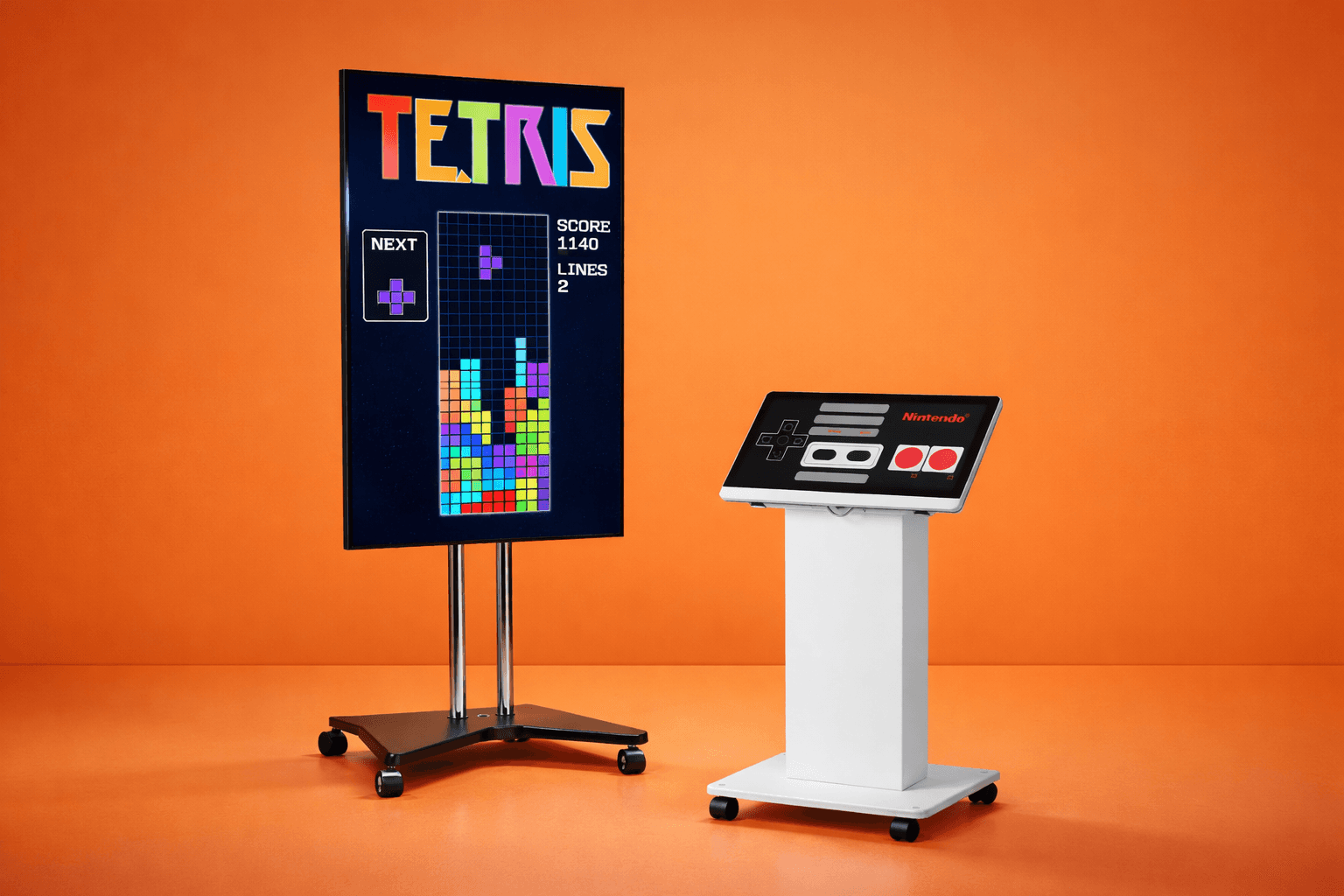 Setup activare KENT Retro Future cu jocul Tetris controlat prin touchscreen