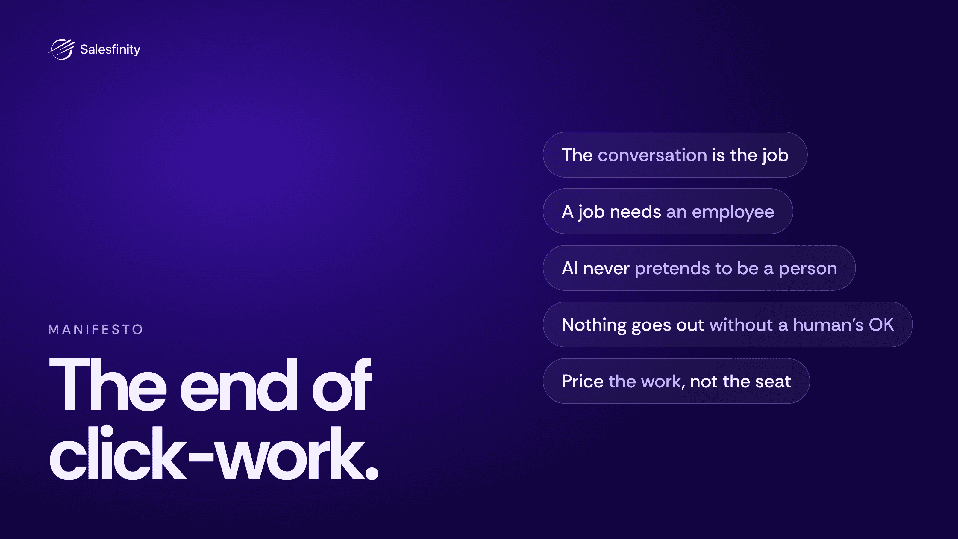 The end of click-work. A manifesto from Salesfinity.