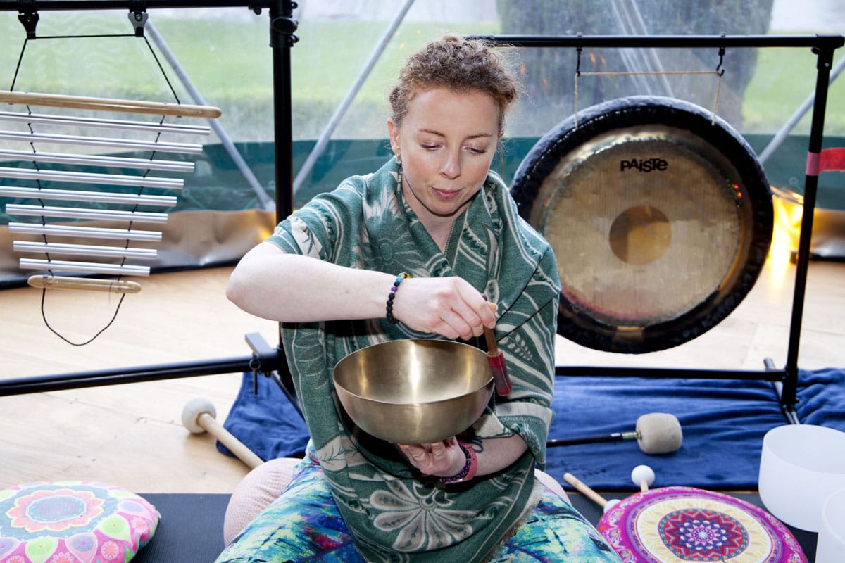 Maryrose using sound bowl