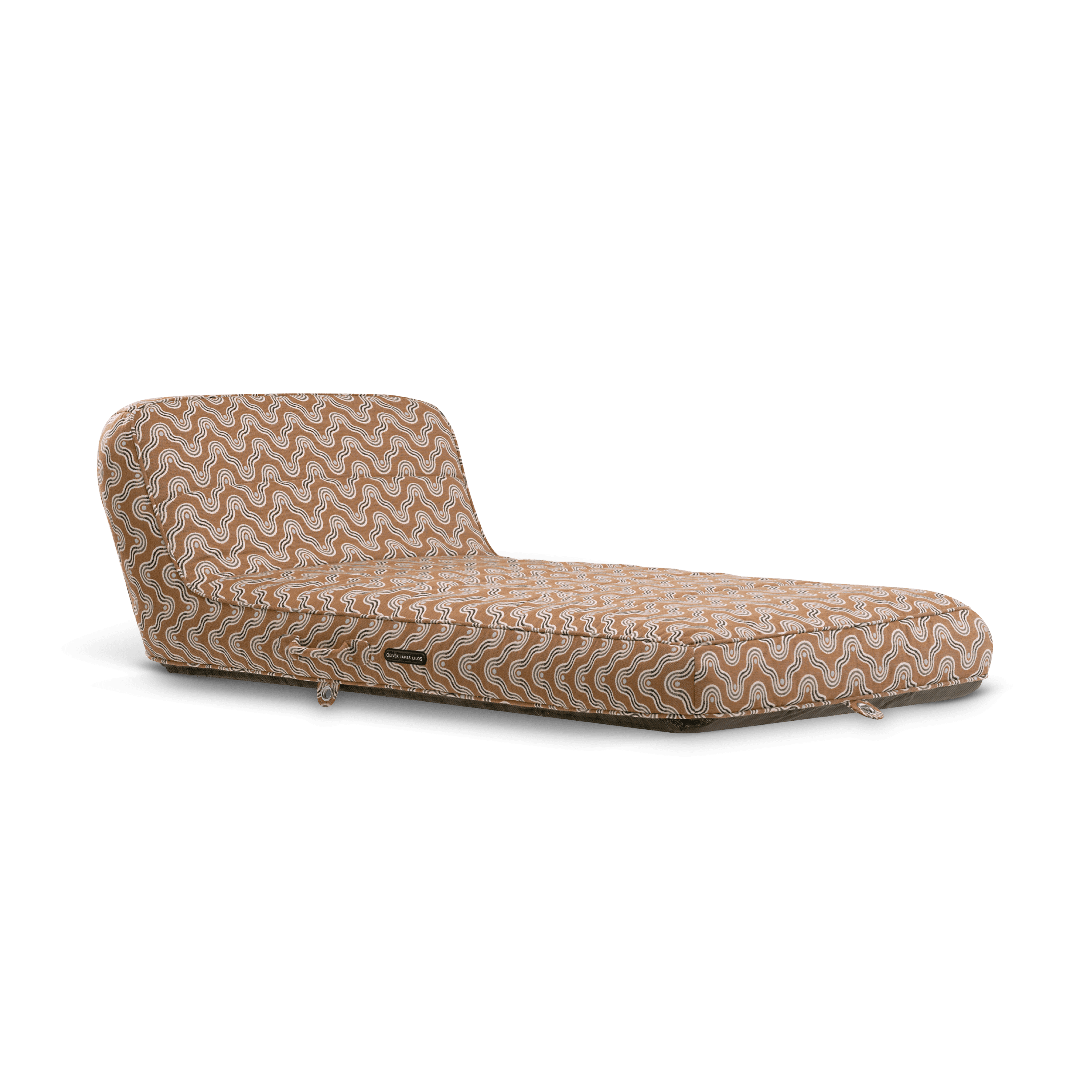 Luxury single pool float in two-tone brown block-print-inspired weave