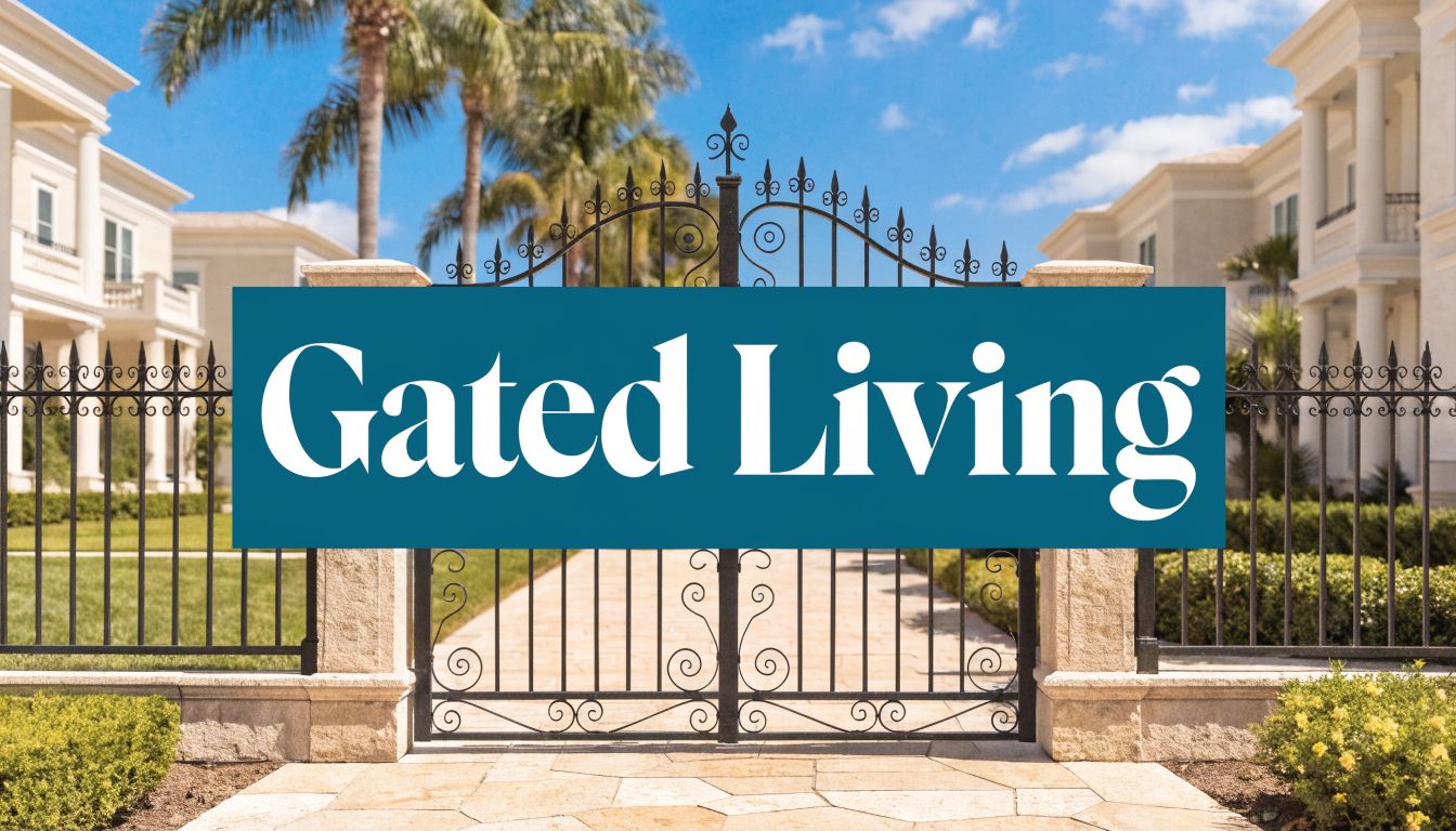 a large luxurious gate to a community